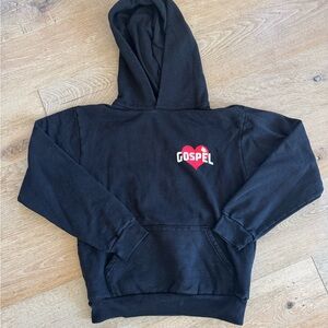 Black Gospel Hoodie with Heart Logo